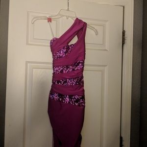 Pink sequined cocktail dress